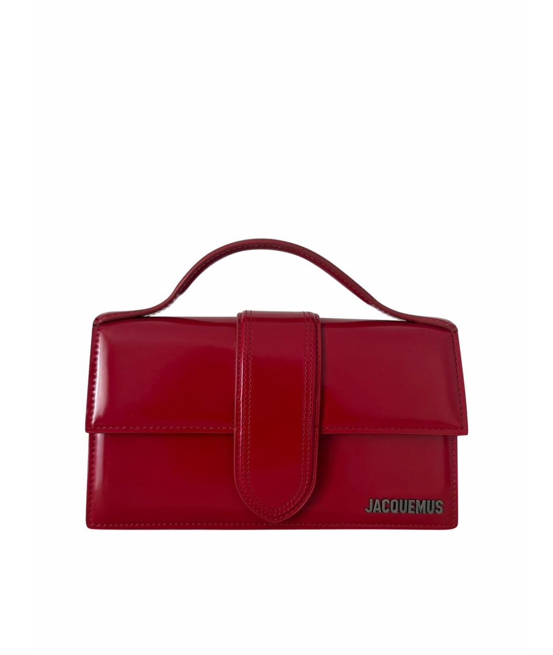 JACQUEMUS Бордовая кожаная сумка через плечо, фото 1