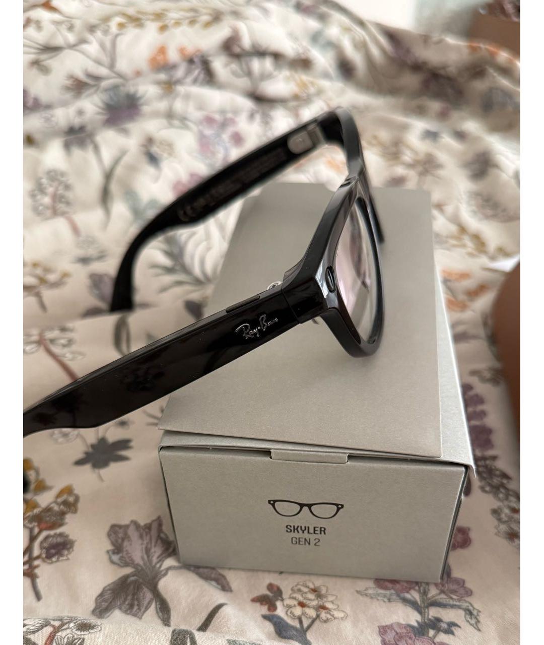 RAY BAN Черные пластиковые солнцезащитные очки, фото 4