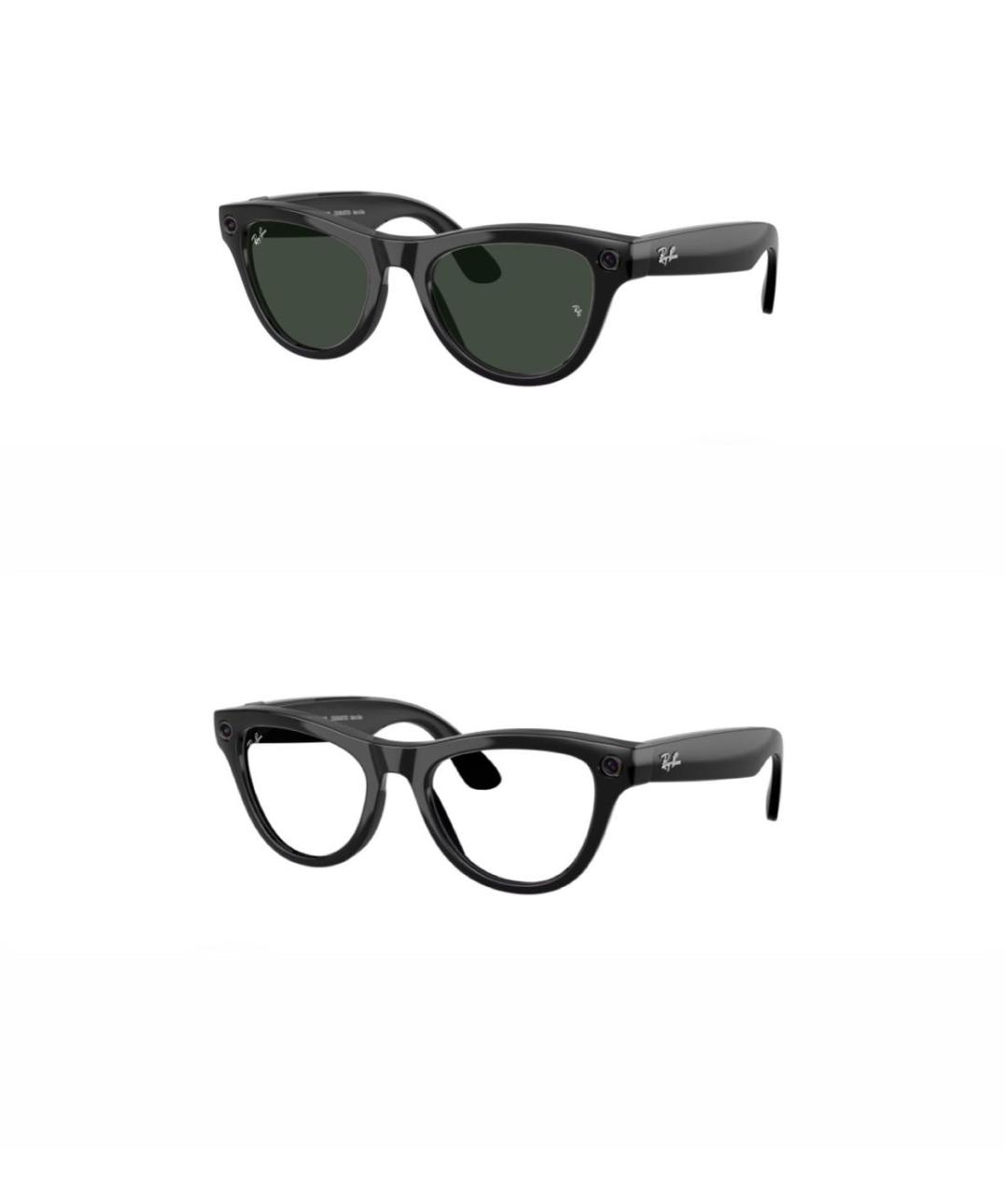 RAY BAN Черные пластиковые солнцезащитные очки, фото 1