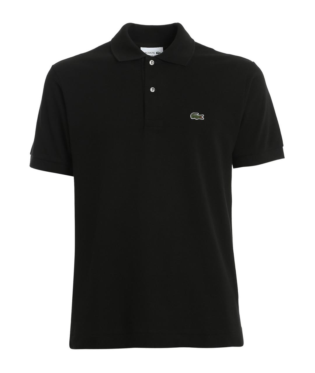 LACOSTE Черное хлопковое поло с коротким рукавом, фото 1