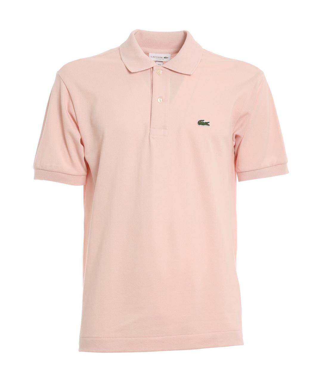 LACOSTE Розовое хлопковое поло с коротким рукавом, фото 1