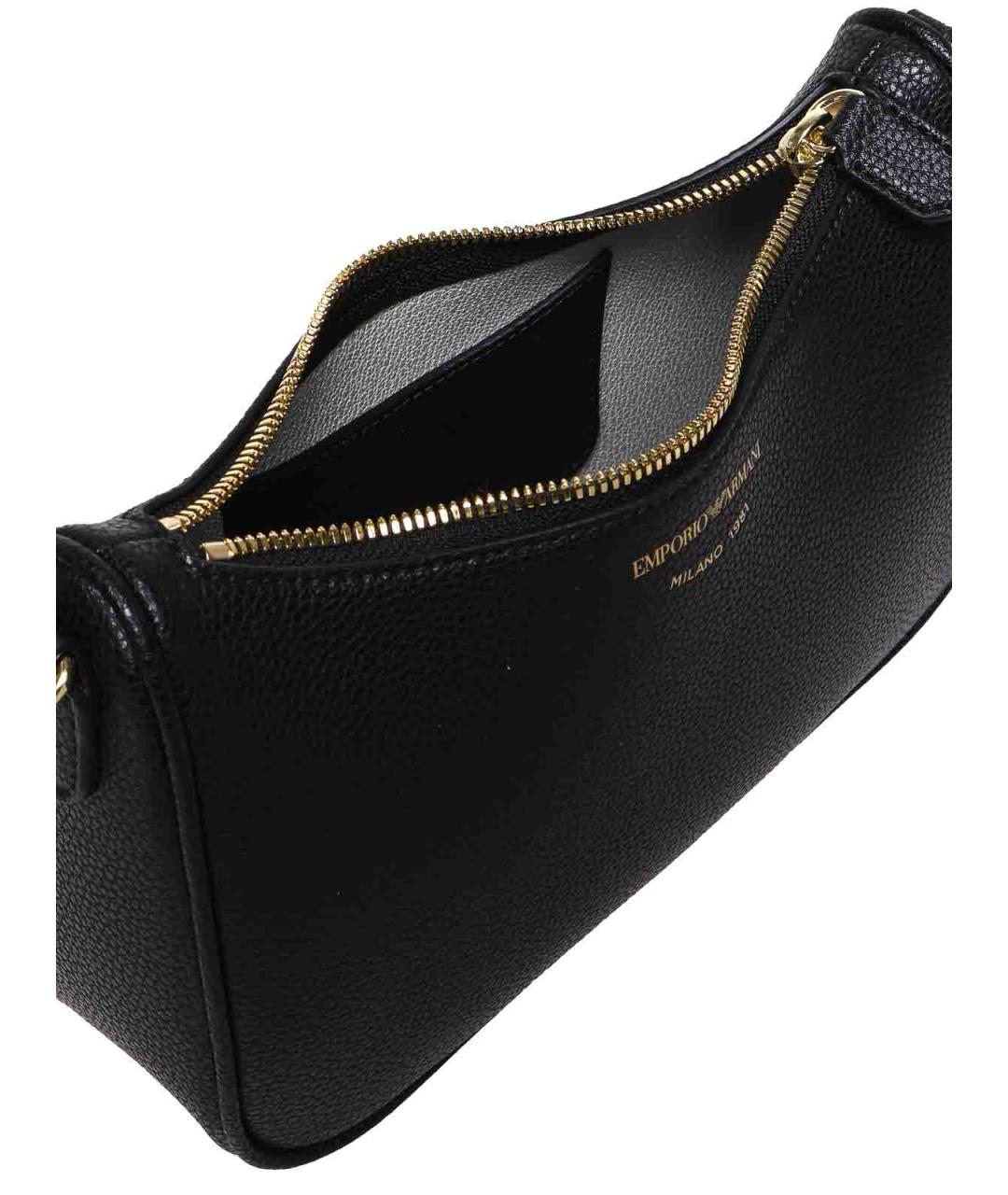 EMPORIO ARMANI Черная кожаная сумка через плечо, фото 4