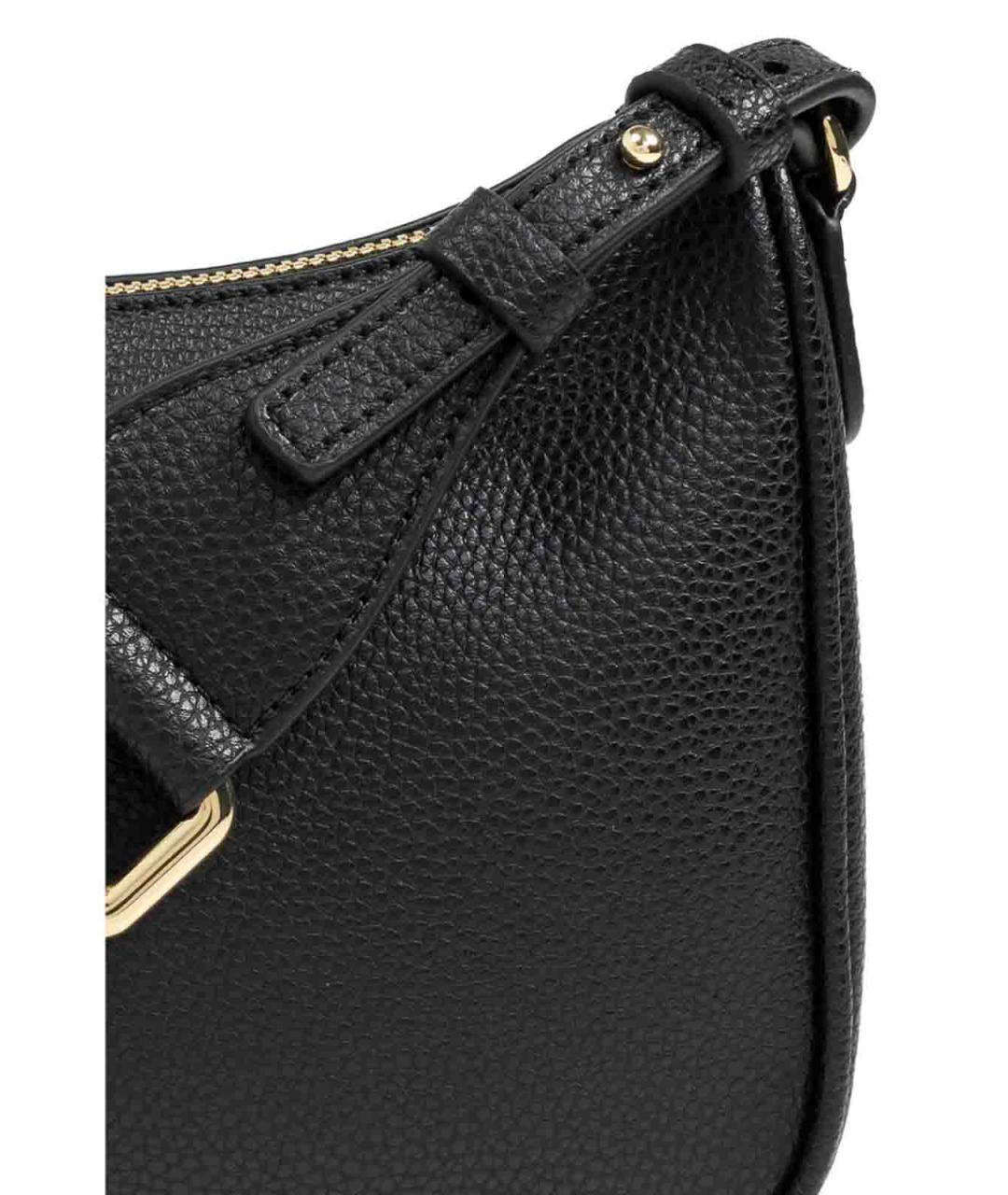 EMPORIO ARMANI Черная кожаная сумка через плечо, фото 4