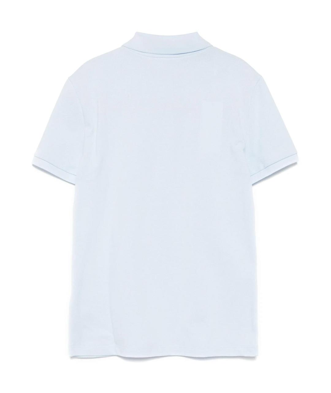 LACOSTE Голубая хлопковая футболка, фото 2