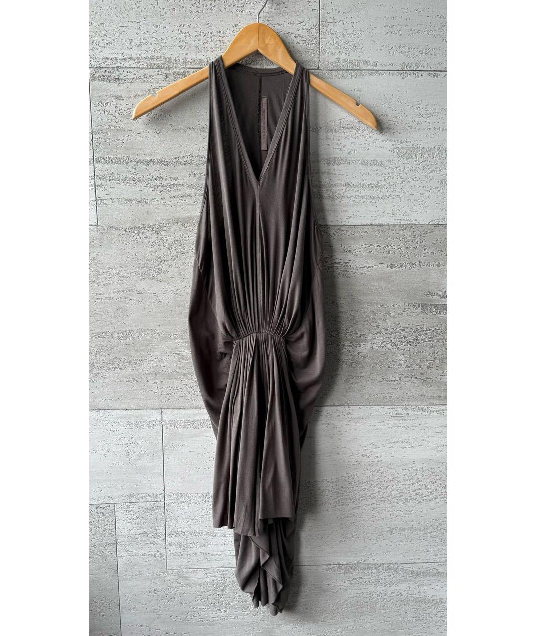 RICK OWENS Антрацитовое хлопковое повседневное платье, фото 7