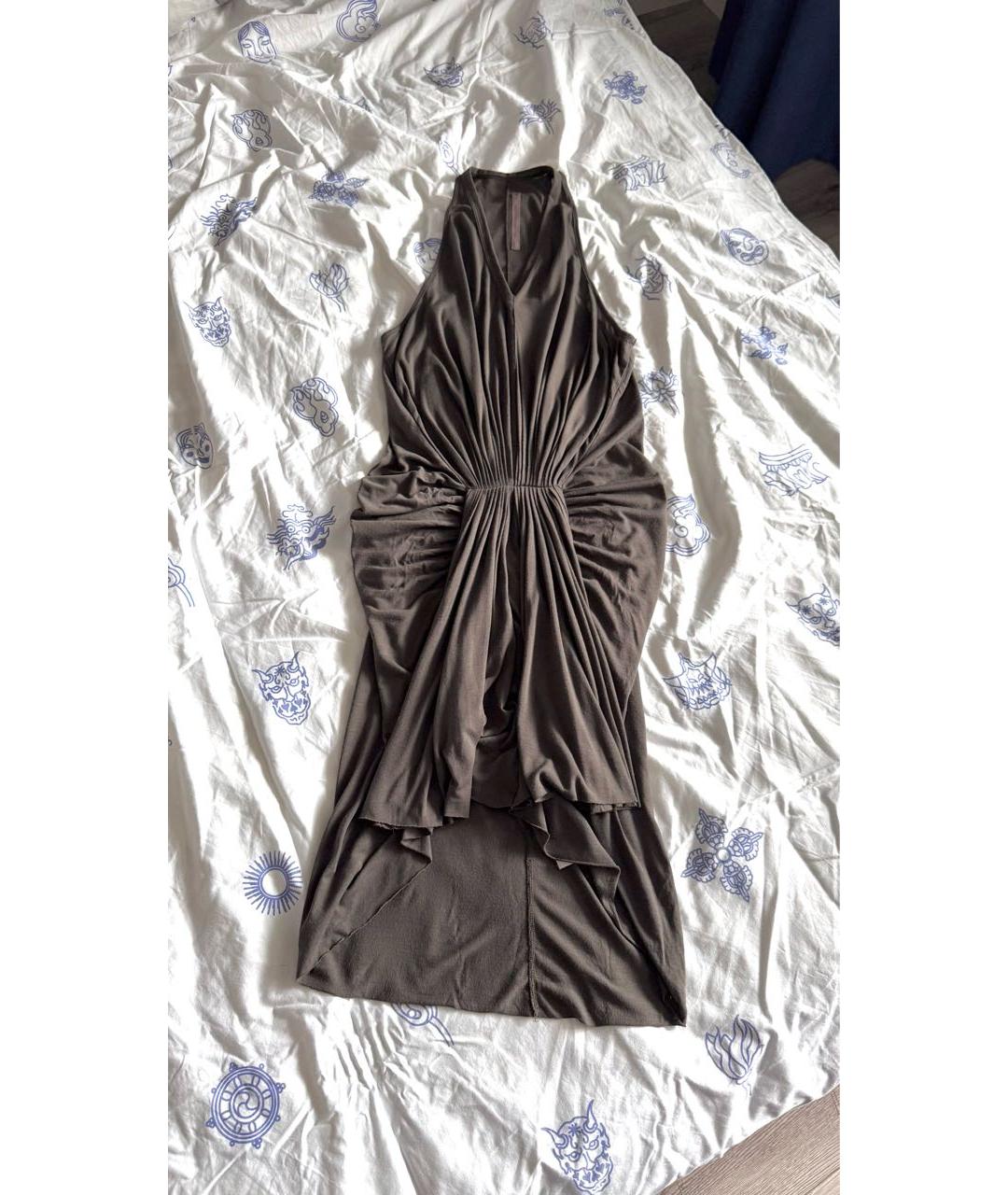 RICK OWENS Антрацитовое хлопковое повседневное платье, фото 4