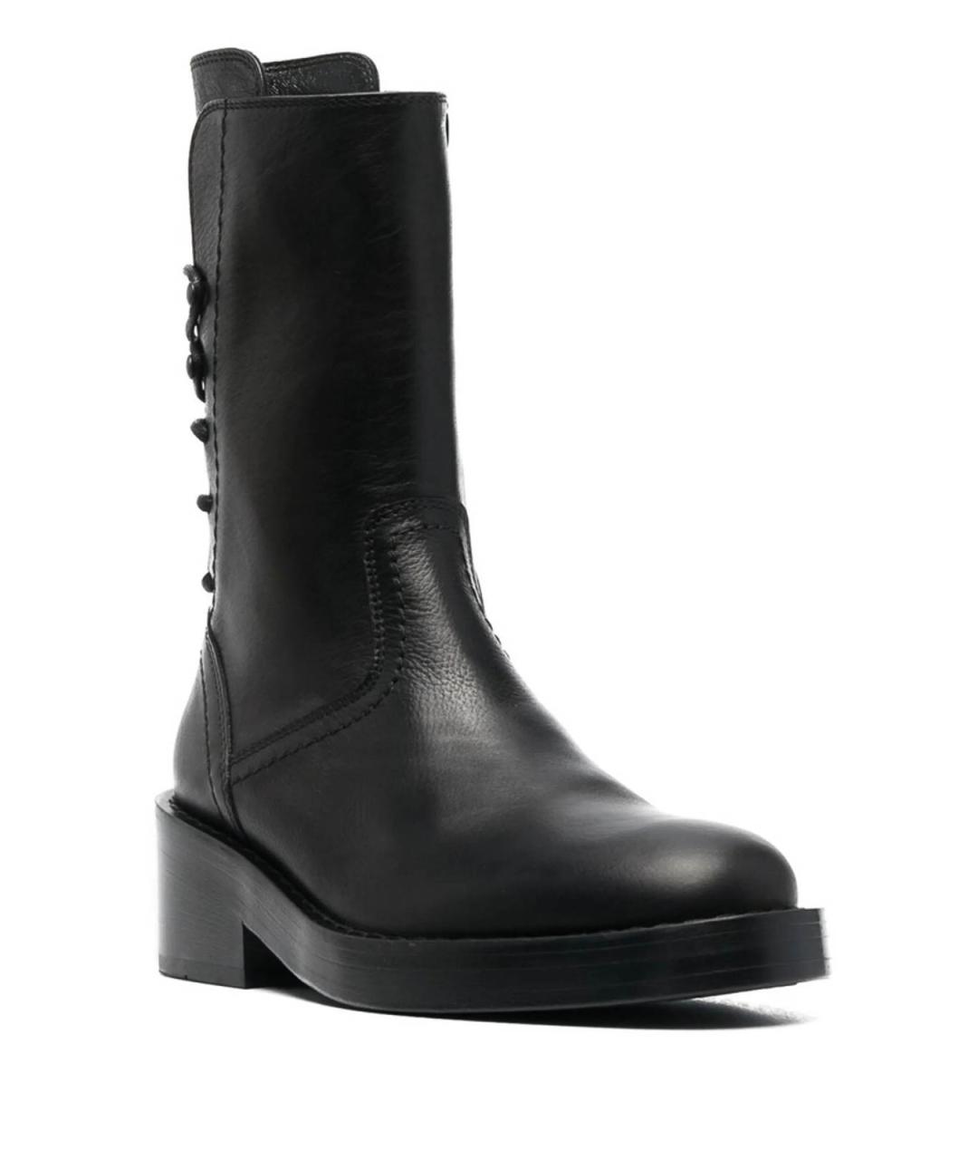 ANN DEMEULEMEESTER Черные кожаные ботинки, фото 3