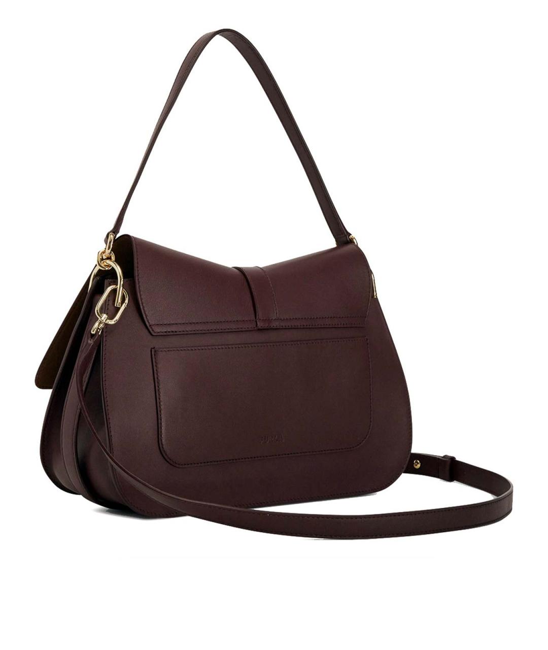 FURLA Коричневая кожаная сумка через плечо, фото 3