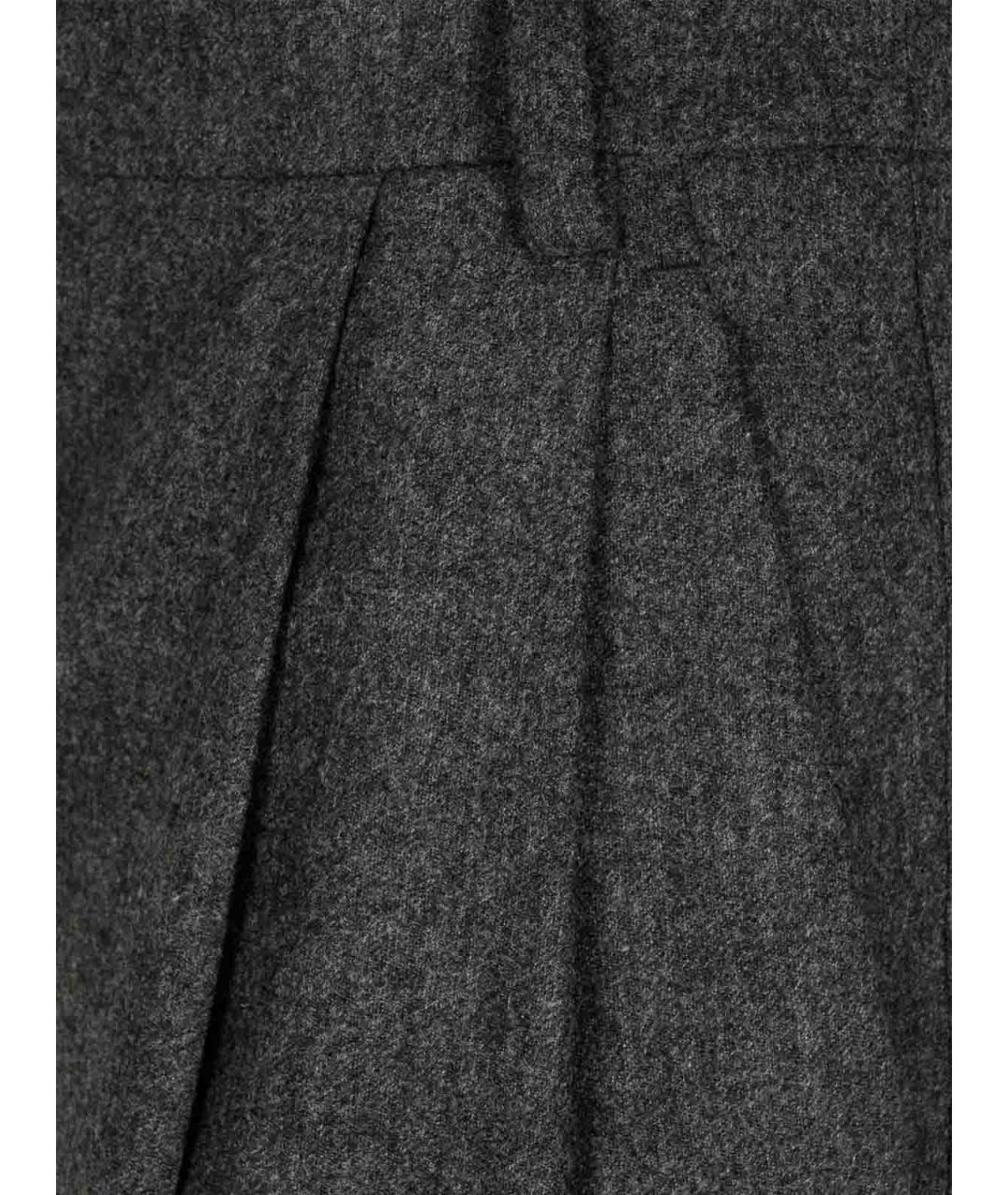 EMPORIO ARMANI Серые шерстяные брюки широкие, фото 3