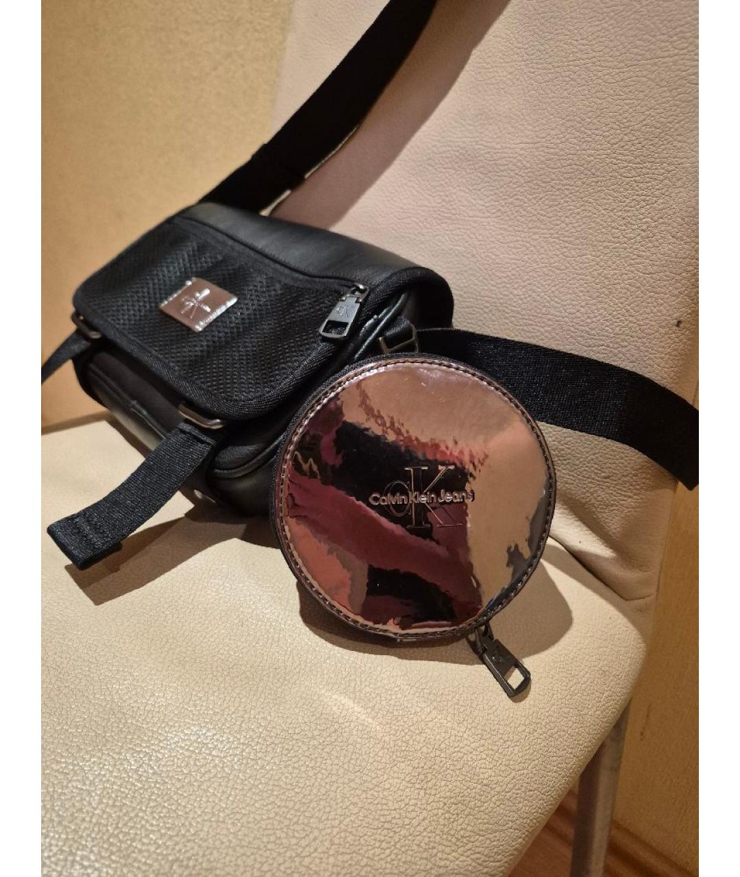 CALVIN KLEIN Черная поясная сумка из искусственной кожи, фото 2