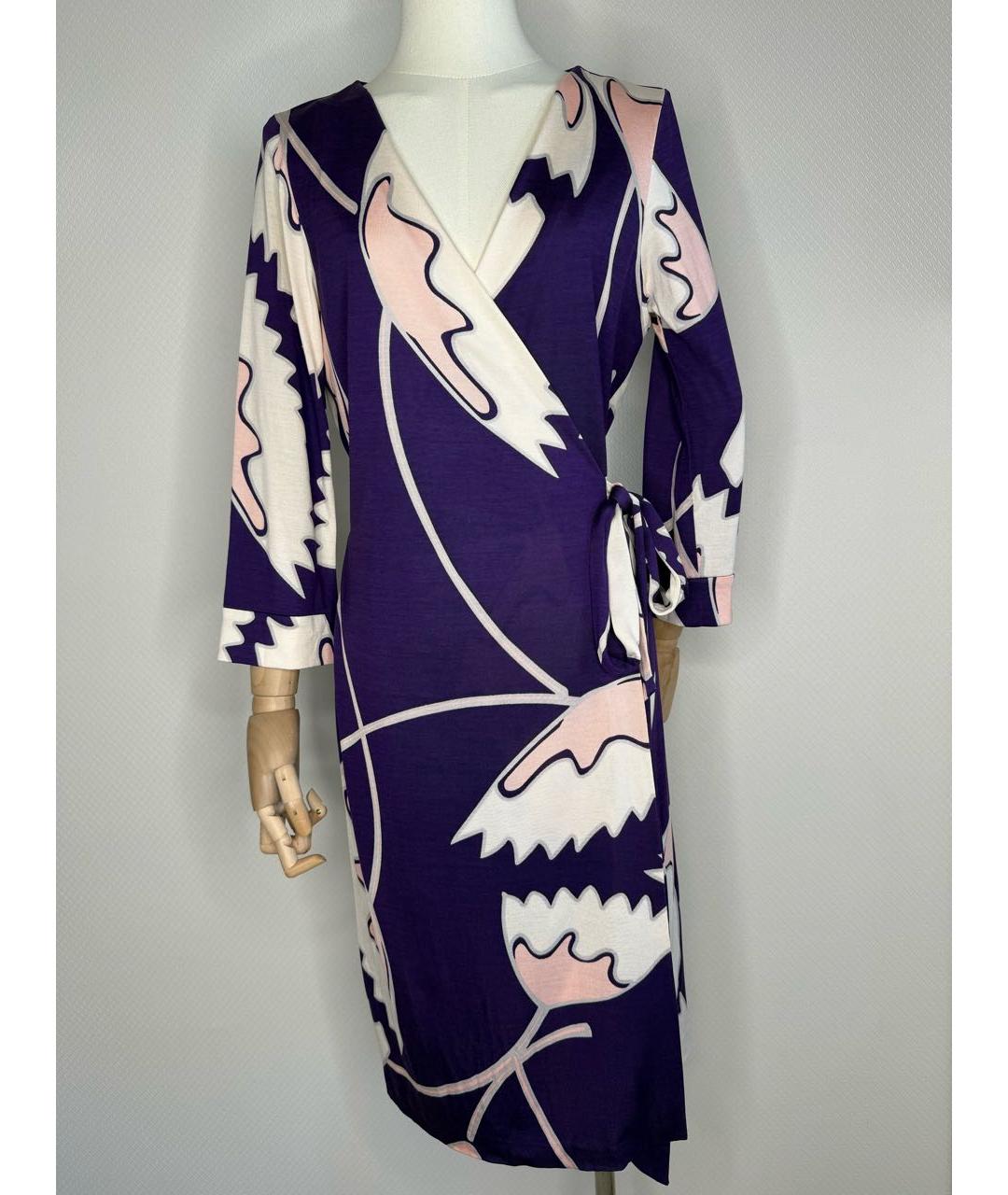 DIANE VON FURSTENBERG Мульти шелковое повседневное платье, фото 9