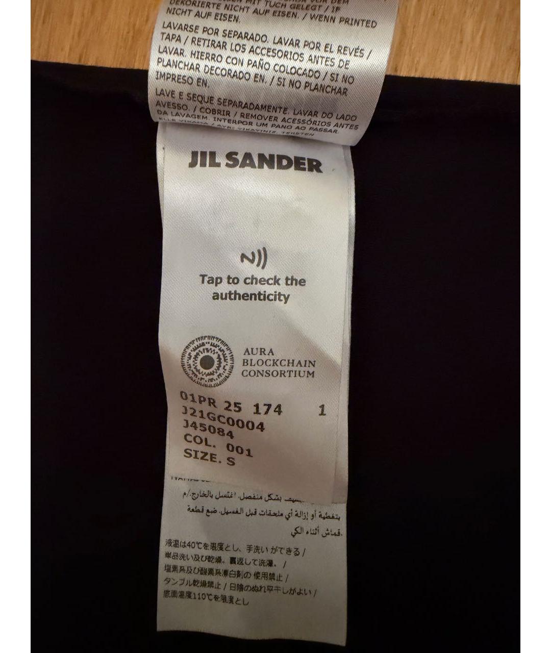 JIL SANDER Черная хлопковая футболка, фото 6