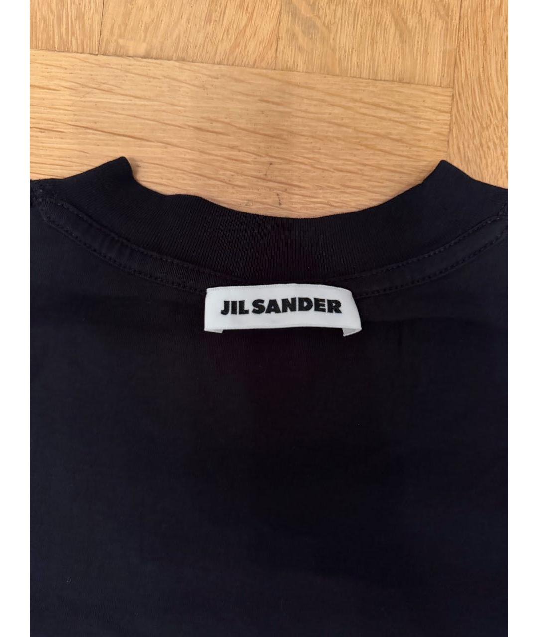 JIL SANDER Черная хлопковая футболка, фото 3