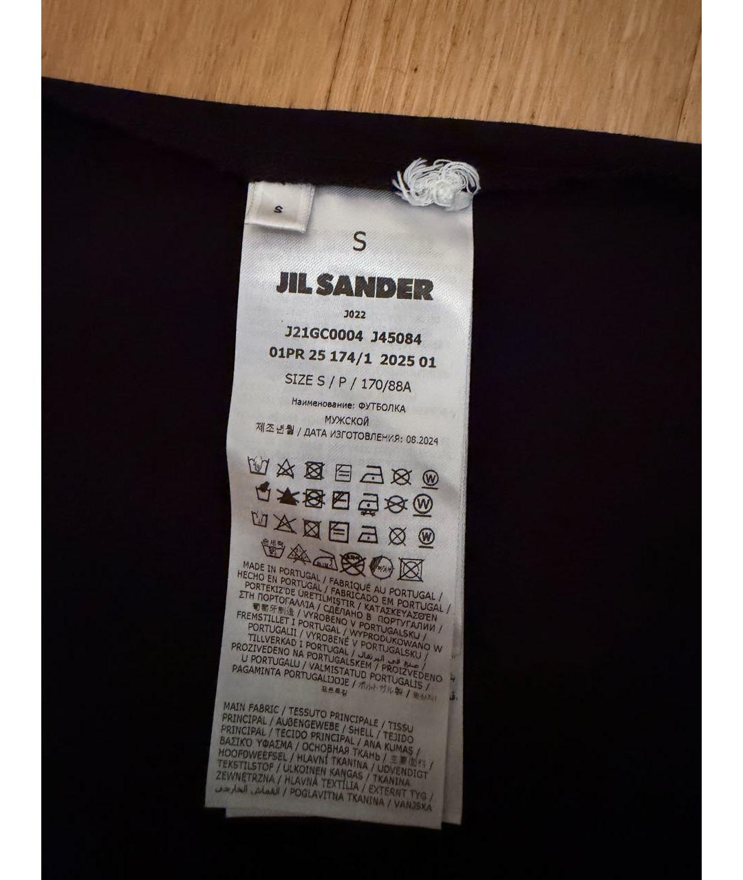 JIL SANDER Черная хлопковая футболка, фото 5