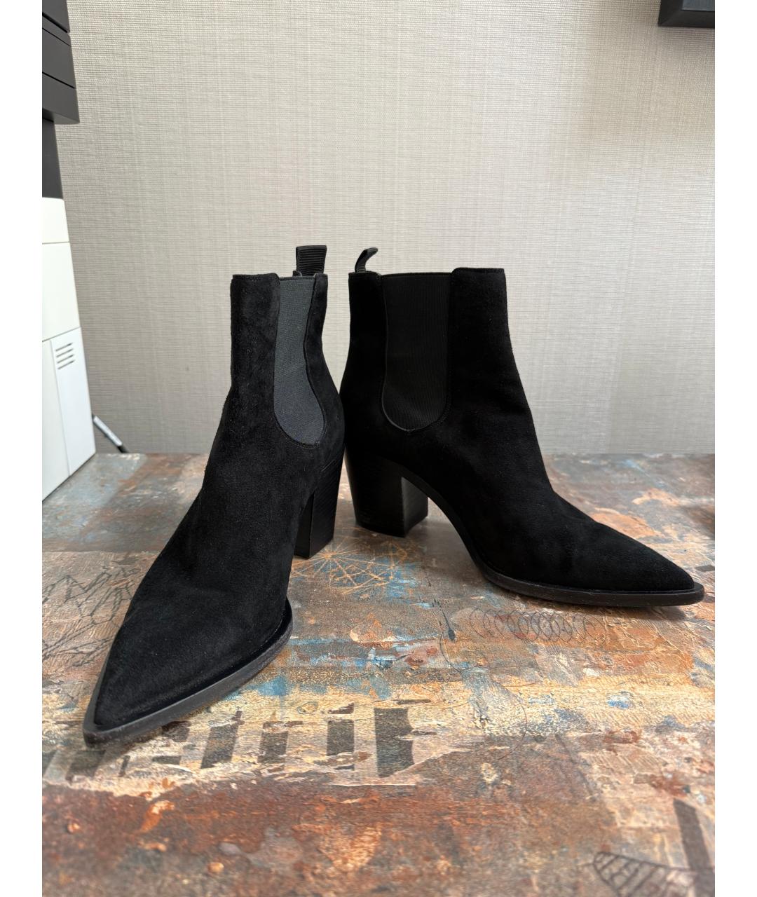 GIANVITO ROSSI Черные замшевые ботильоны, фото 6