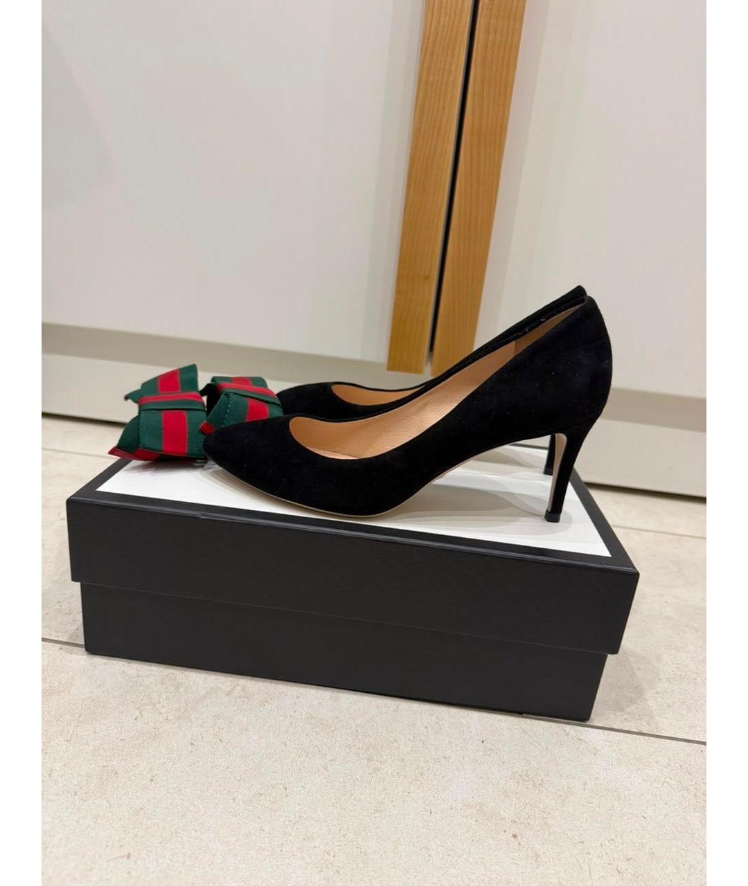 GUCCI Черные замшевые туфли, фото 5