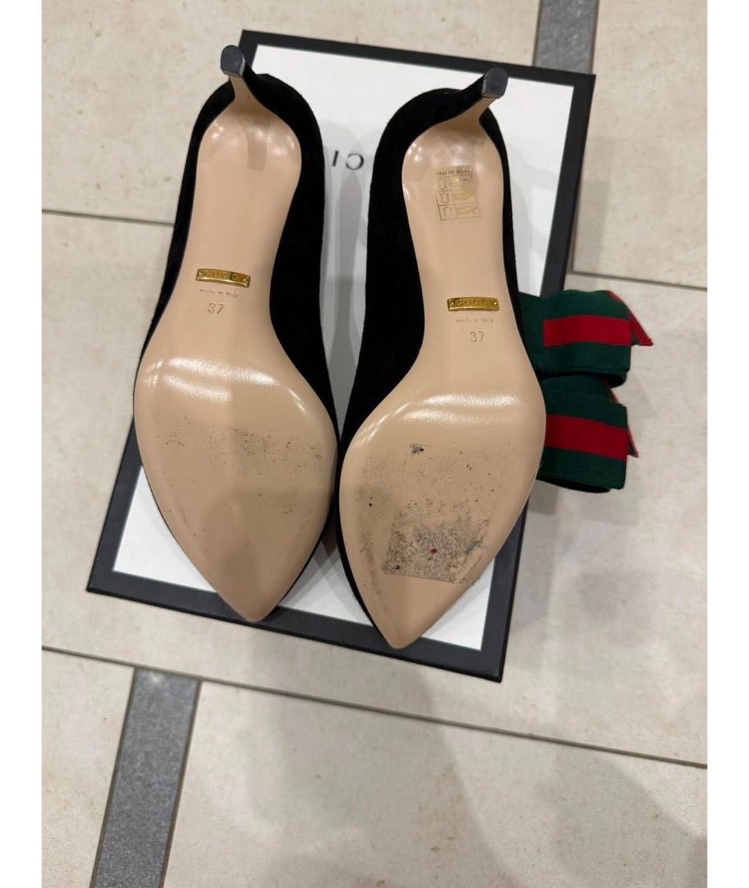 GUCCI Черные замшевые туфли, фото 7