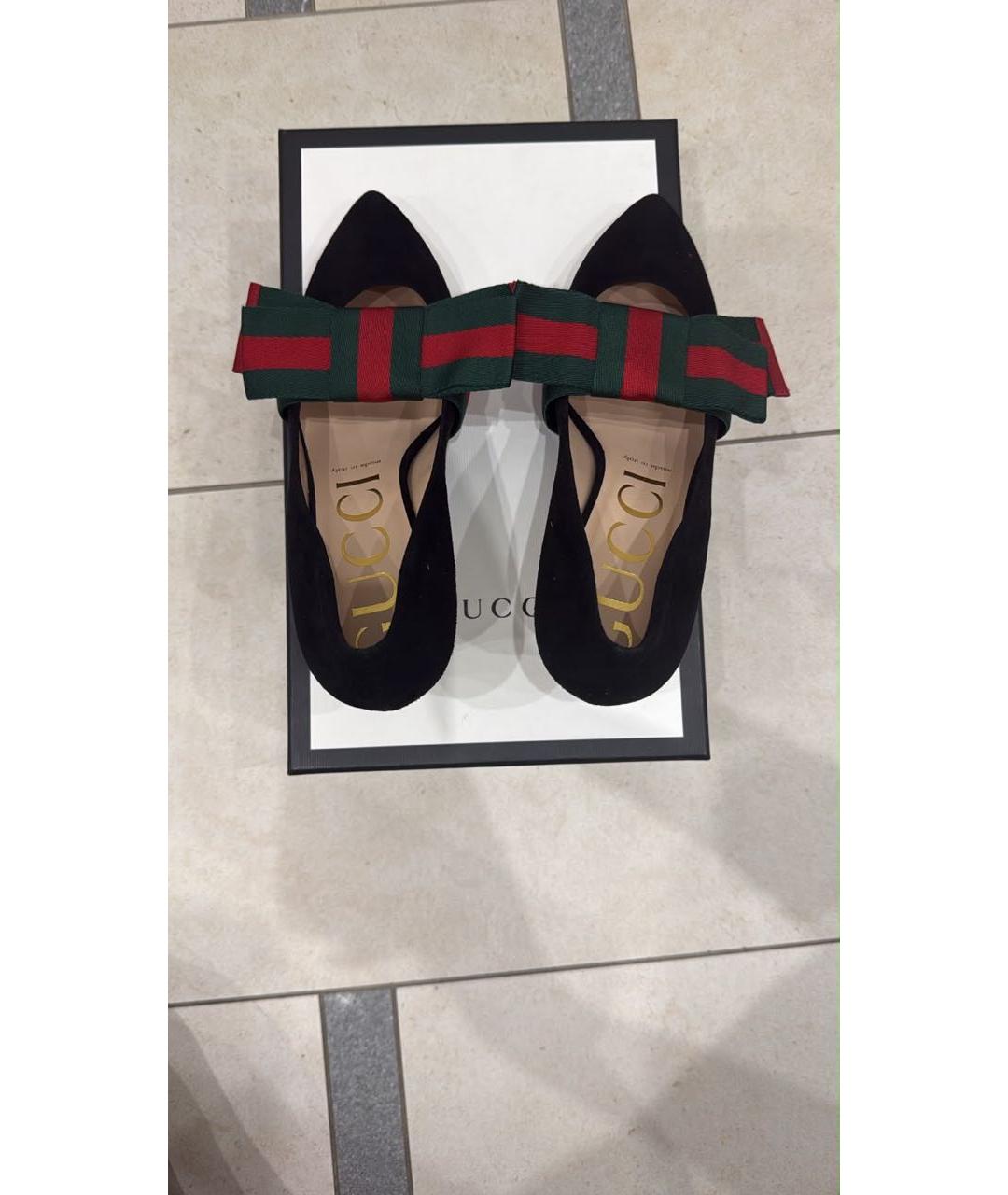 GUCCI Черные замшевые туфли, фото 3