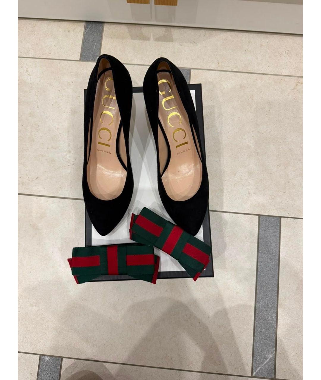 GUCCI Черные замшевые туфли, фото 6