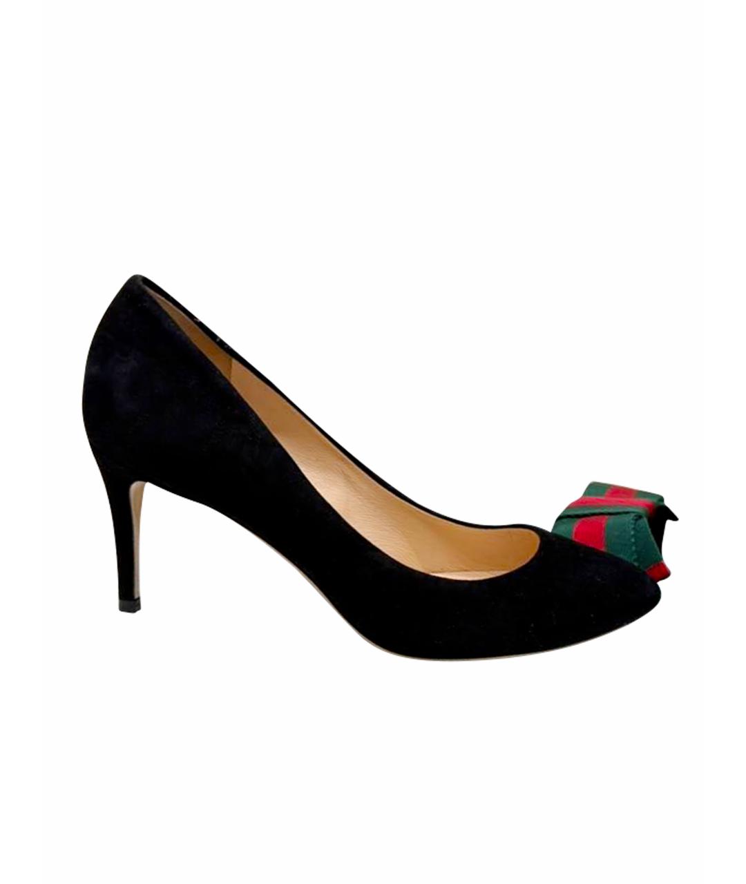 GUCCI Черные замшевые туфли, фото 1