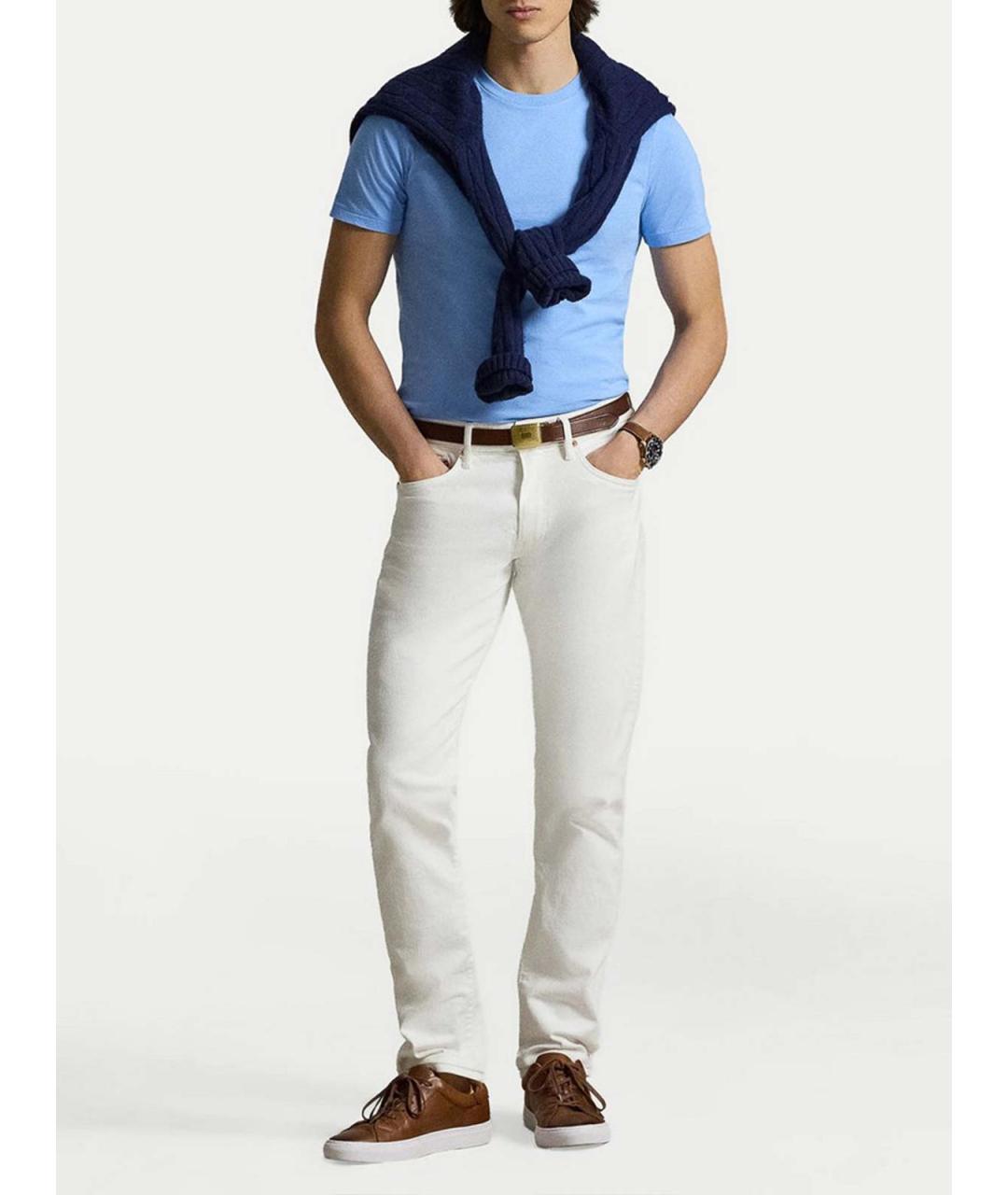 POLO RALPH LAUREN Синяя хлопковая футболка, фото 2