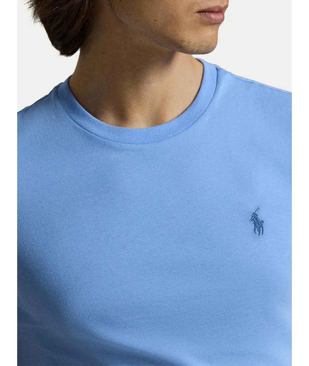 POLO RALPH LAUREN Синяя хлопковая футболка, фото 4