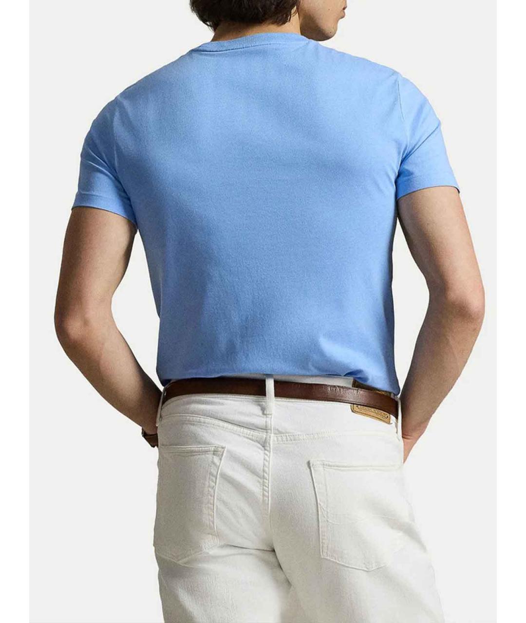 POLO RALPH LAUREN Синяя хлопковая футболка, фото 3