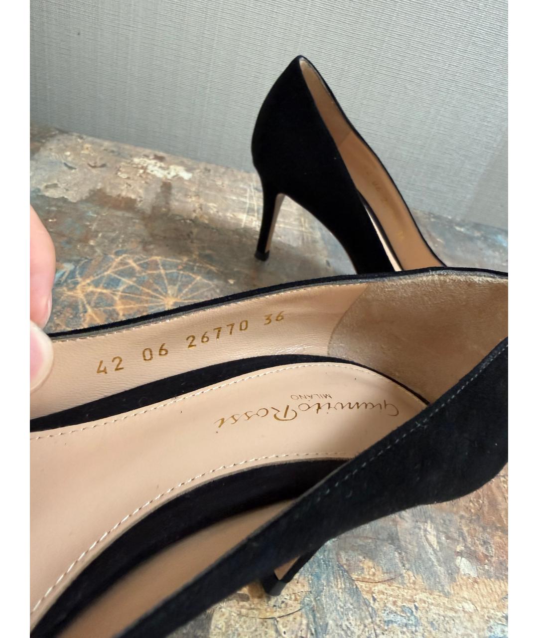 GIANVITO ROSSI Черные замшевые туфли, фото 7