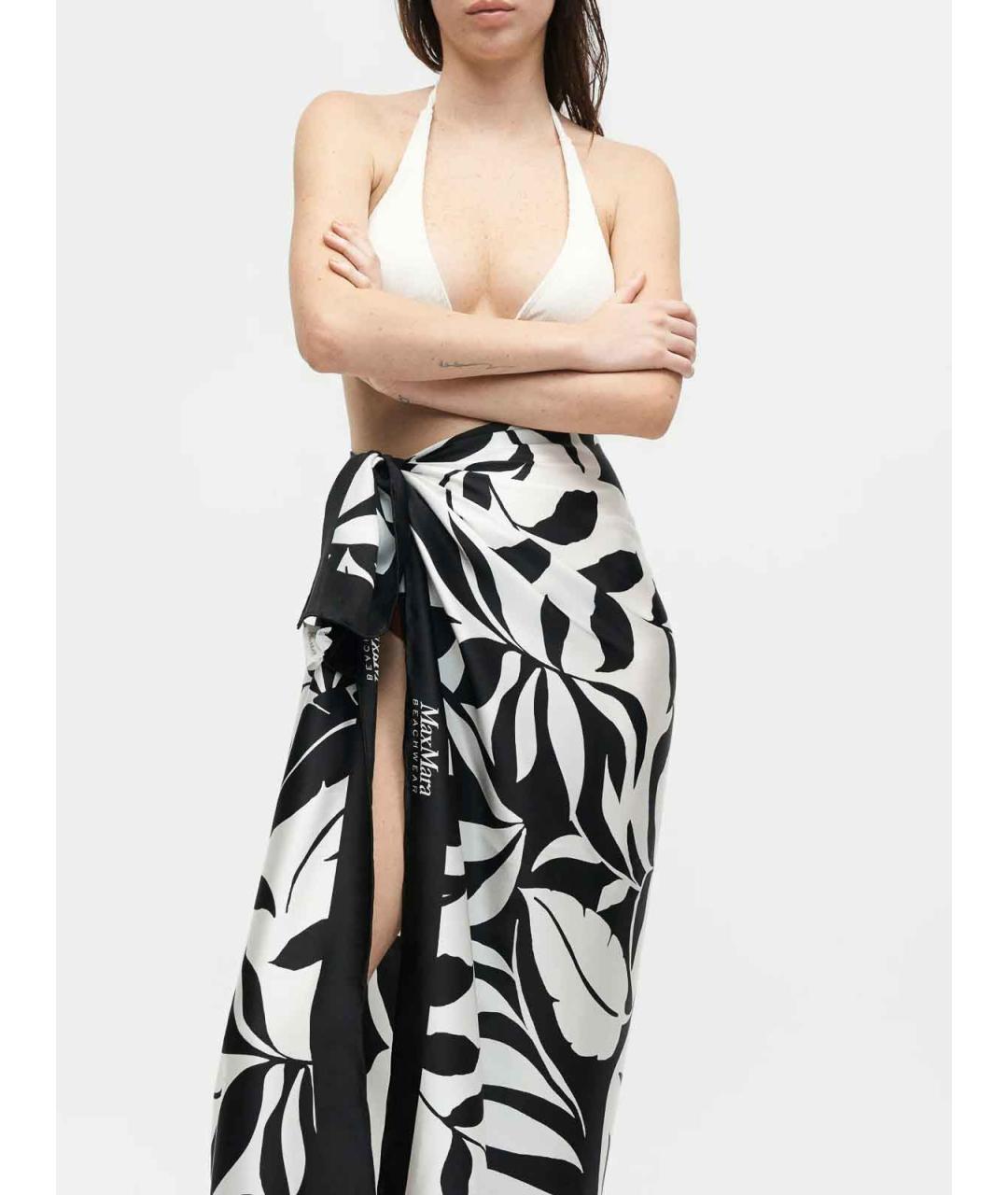 MAX MARA Черное полиэстеровое парео, фото 5