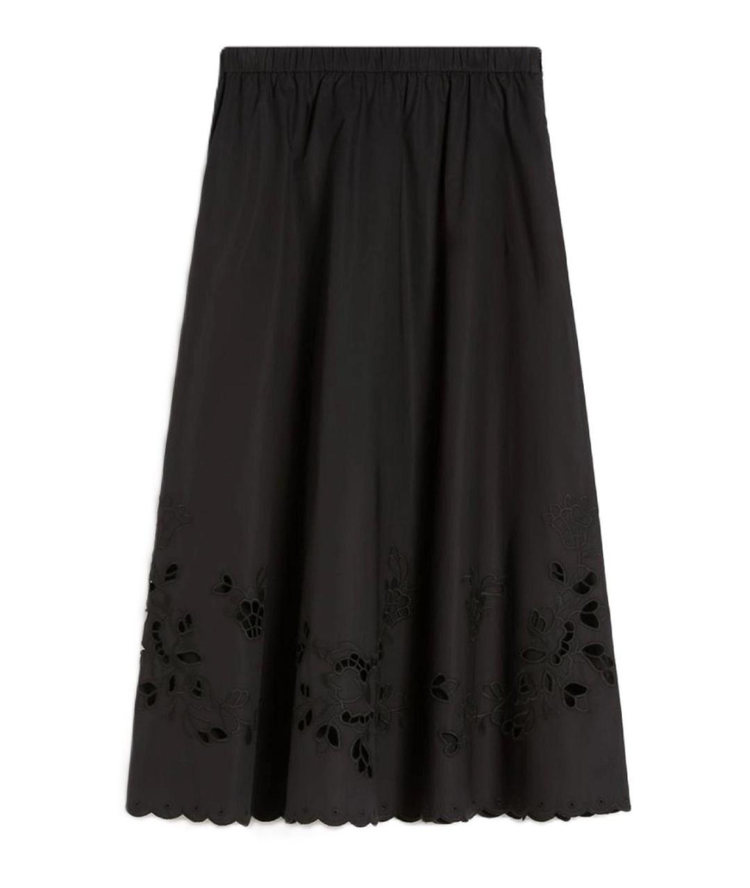 WEEKEND MAX MARA Черная хлопковая юбка макси, фото 1