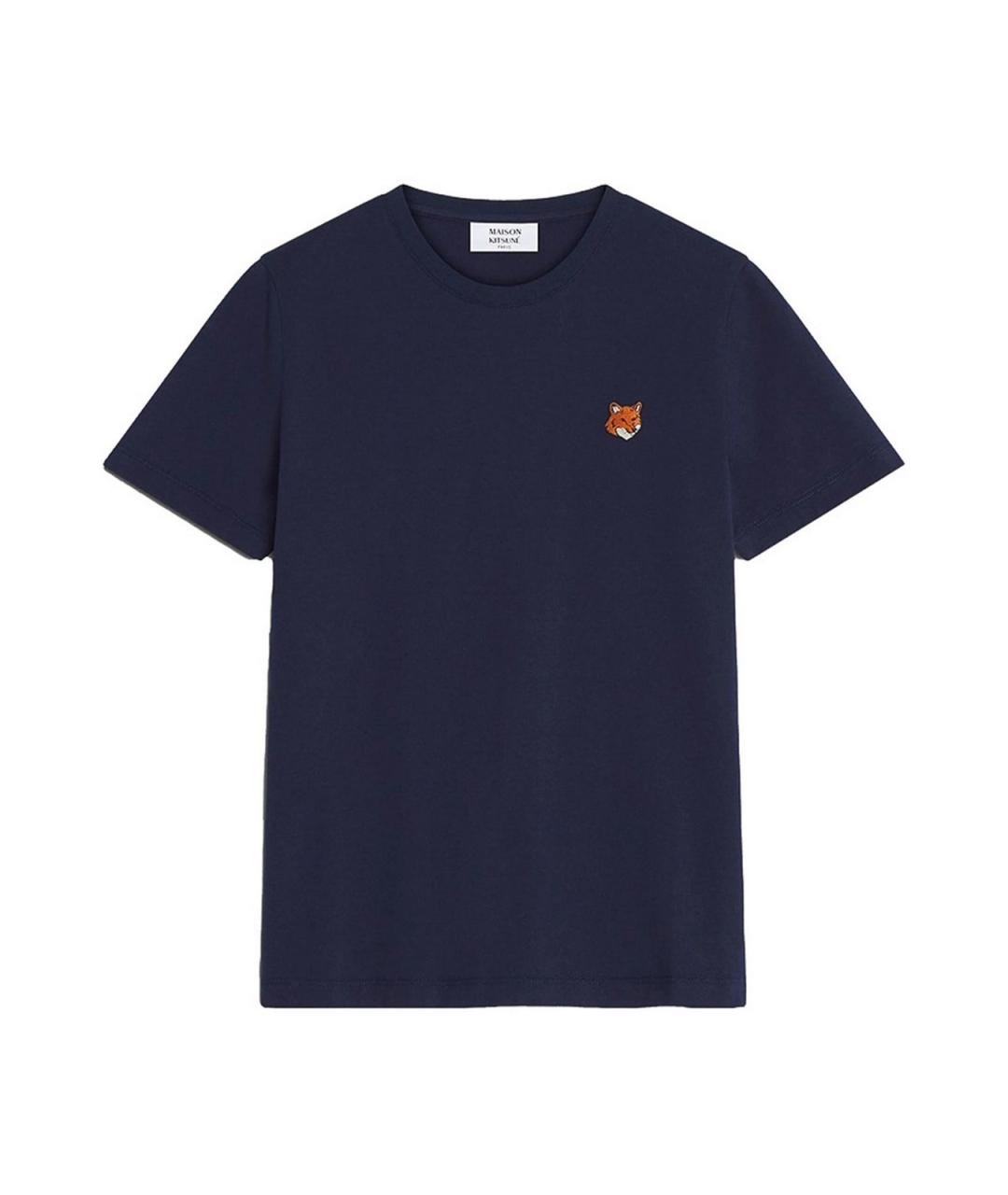MAISON KITSUNE Синяя хлопковая футболка, фото 1