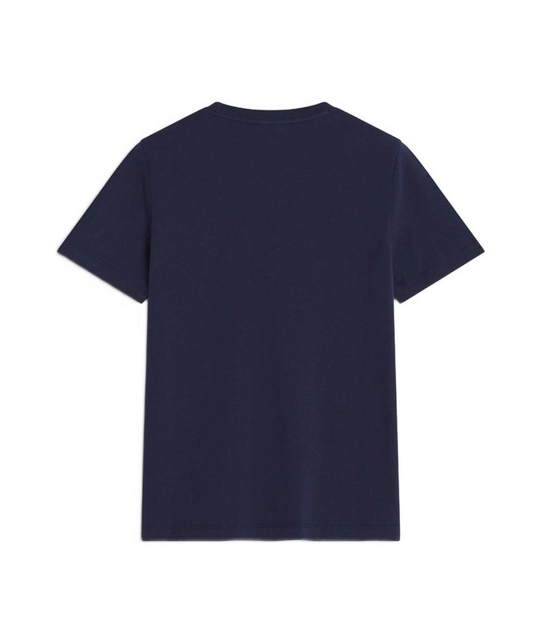 MAISON KITSUNE Синяя хлопковая футболка, фото 2