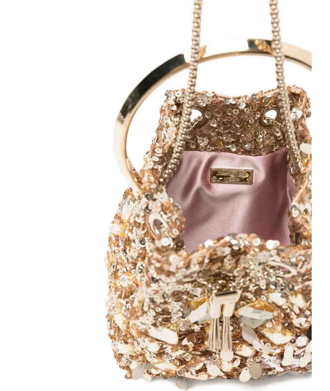 JIMMY CHOO Золотая сумка с короткими ручками, фото 3
