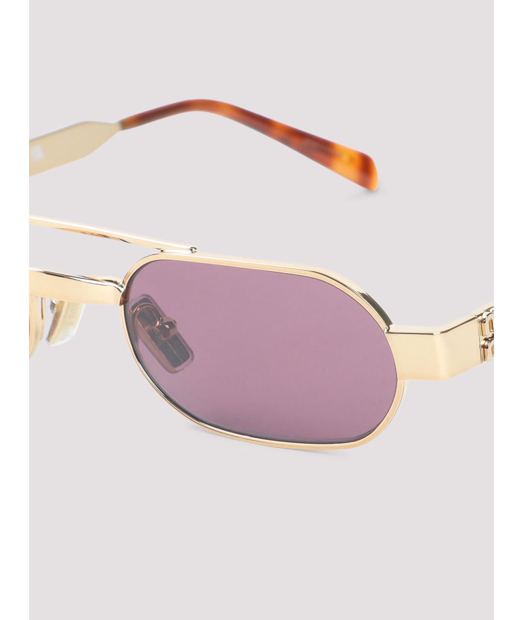 MIU MIU Фиолетовые металлические солнцезащитные очки, фото 3