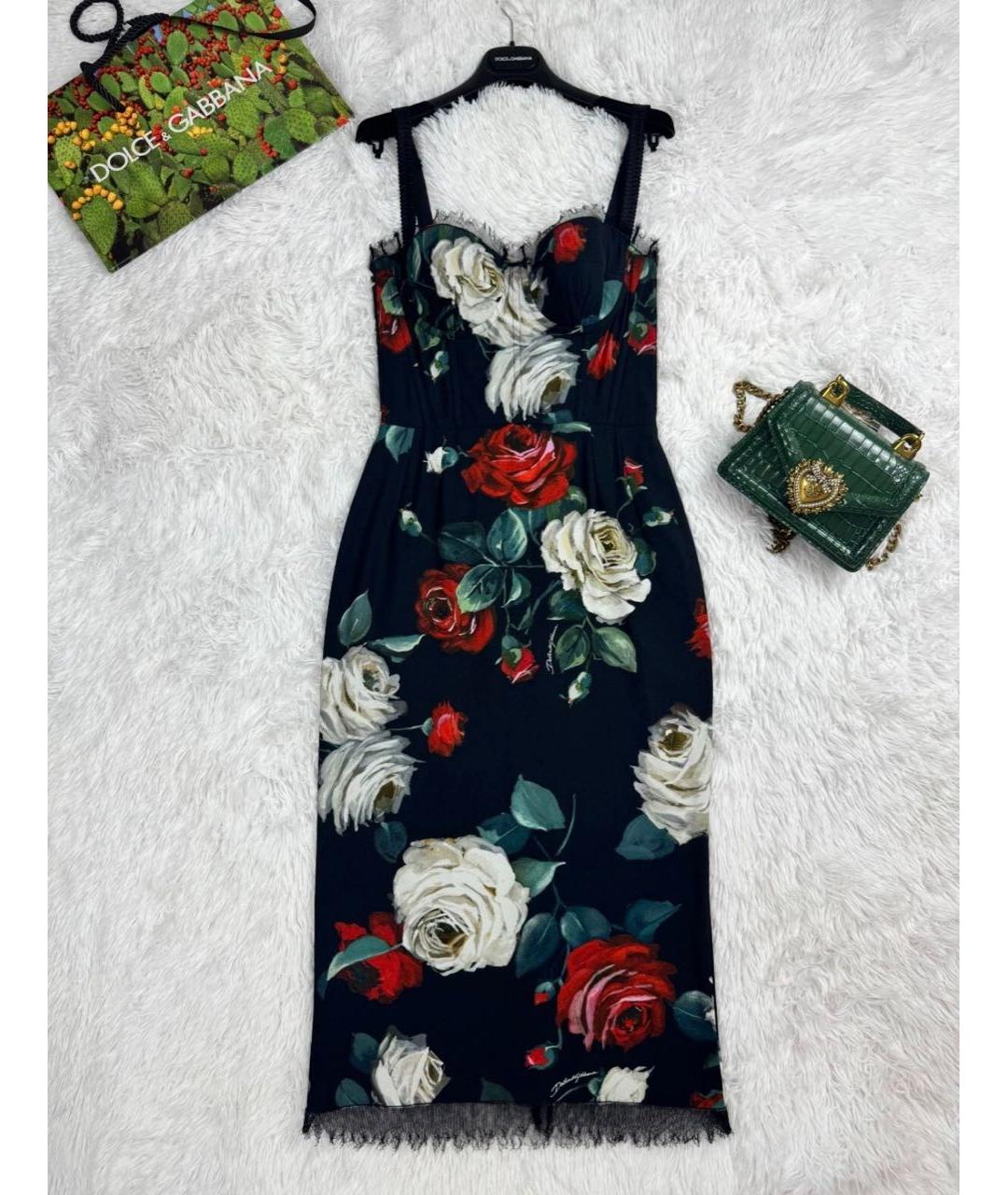 DOLCE&GABBANA Мульти креповое вечернее платье, фото 4