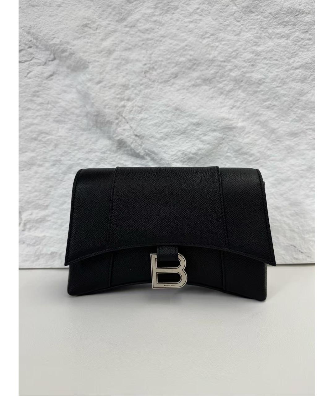 BALENCIAGA Черная кожаная сумка через плечо, фото 2