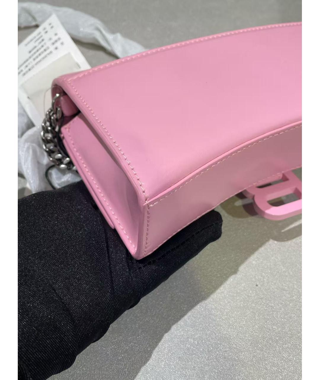 BALENCIAGA Розовая кожаная сумка через плечо, фото 6