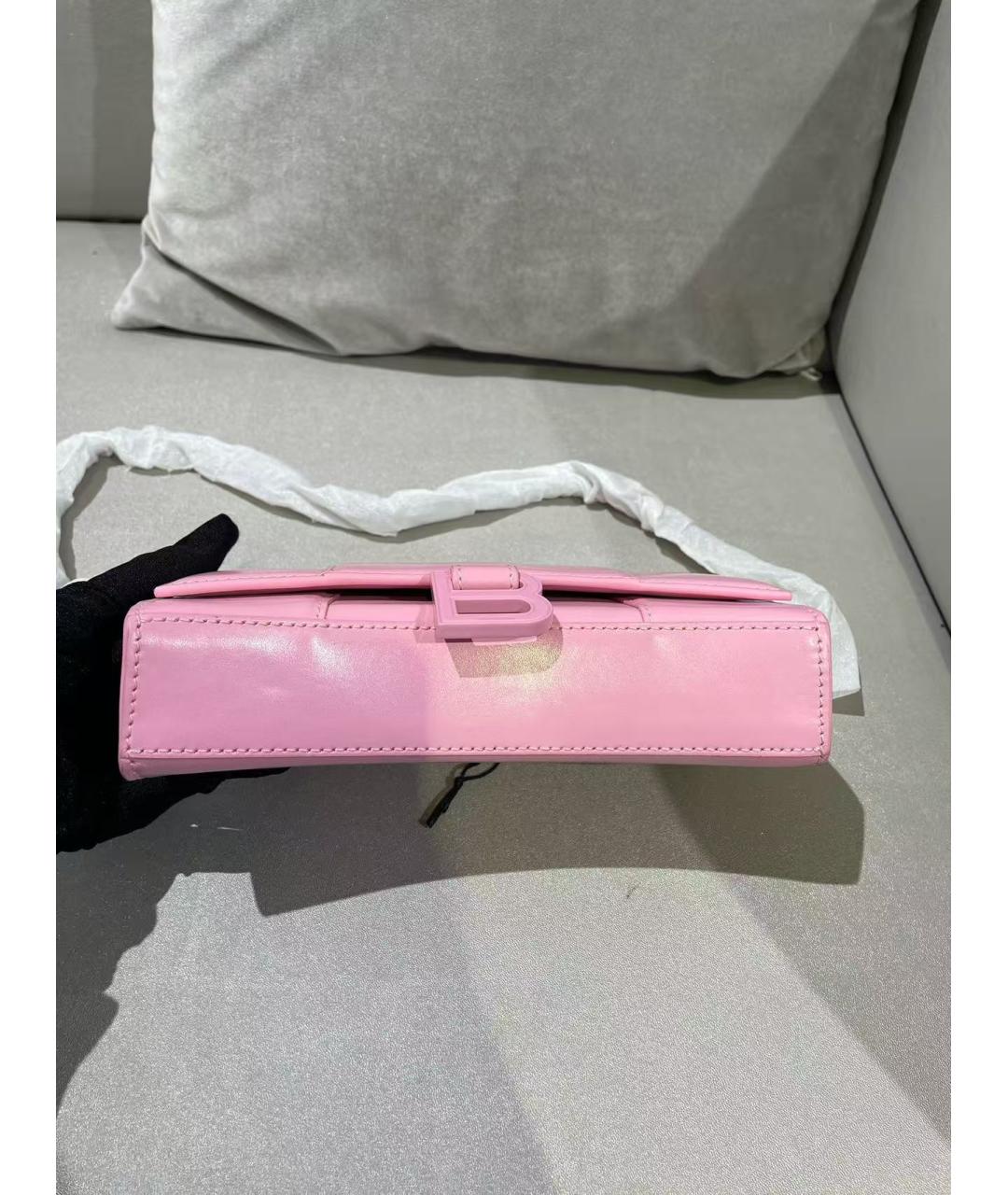 BALENCIAGA Розовая кожаная сумка через плечо, фото 4