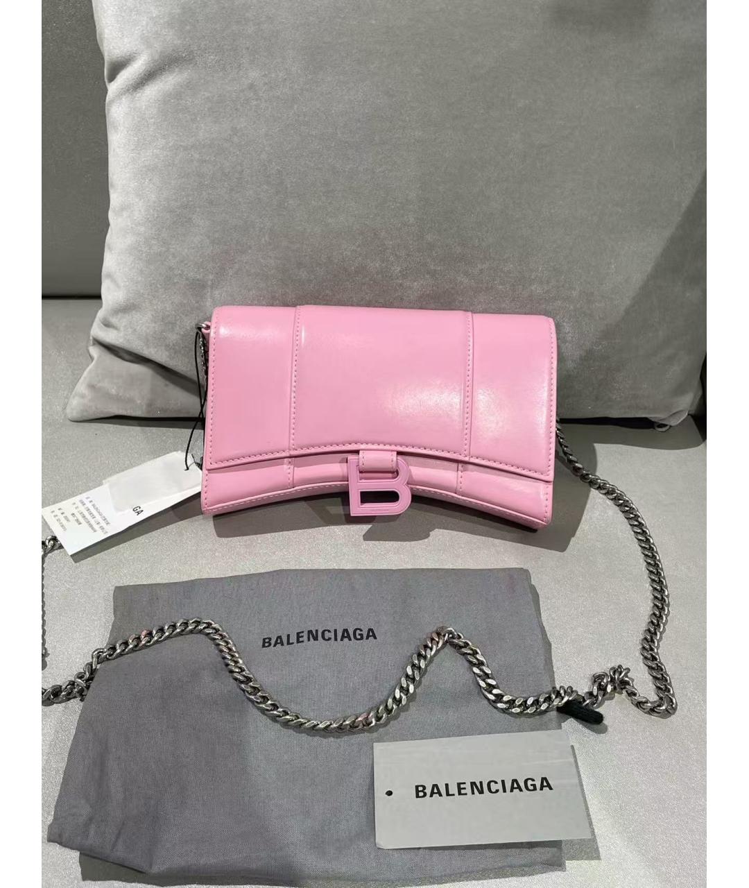 BALENCIAGA Розовая кожаная сумка через плечо, фото 2