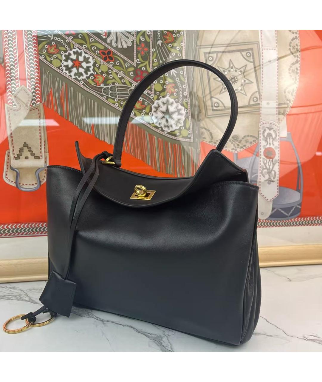 BALENCIAGA Черная кожаная сумка через плечо, фото 5