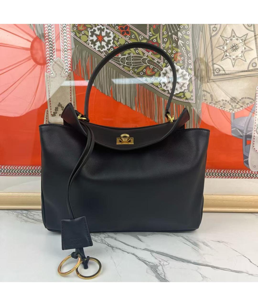 BALENCIAGA Черная кожаная сумка через плечо, фото 2