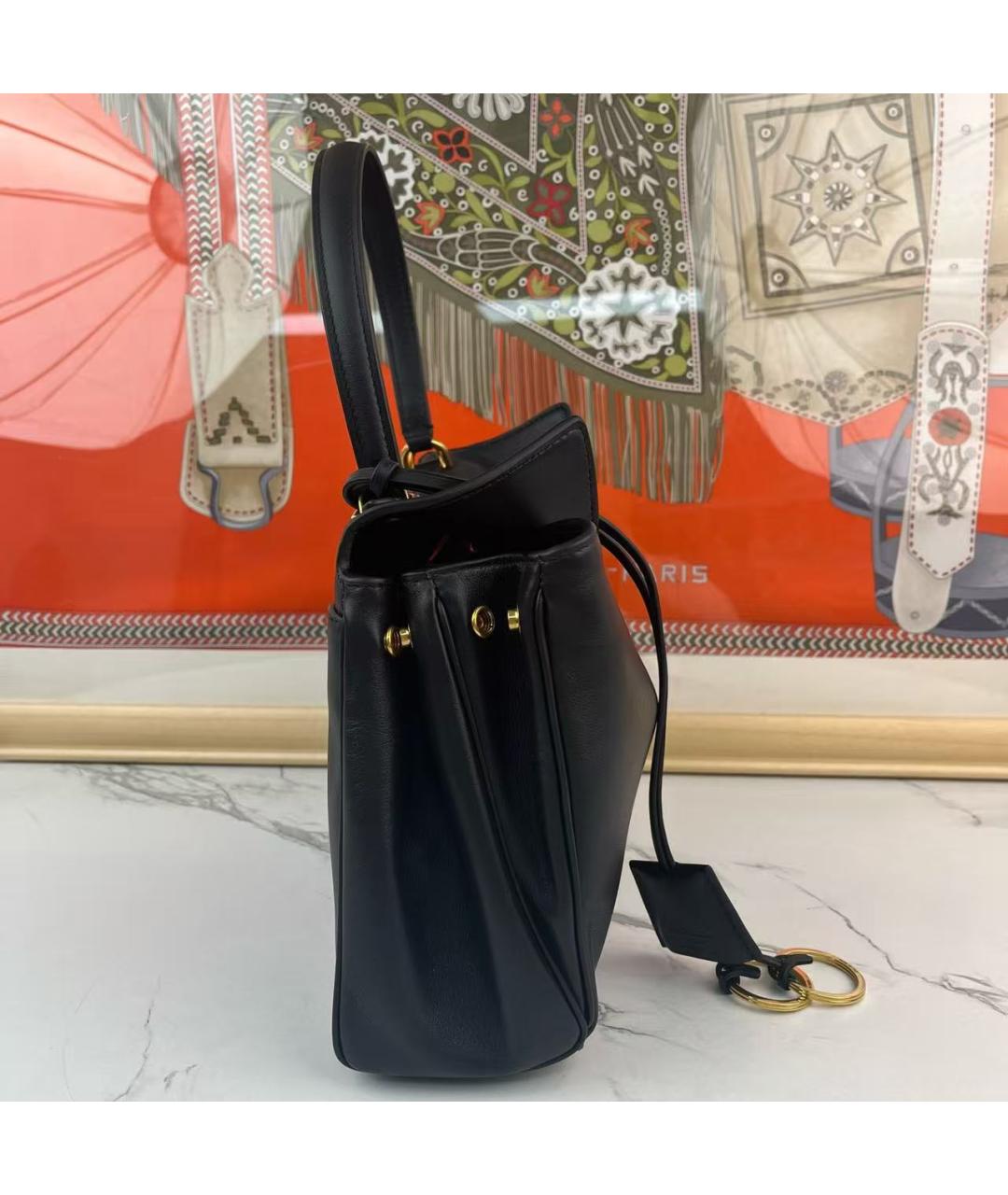 BALENCIAGA Черная кожаная сумка через плечо, фото 4