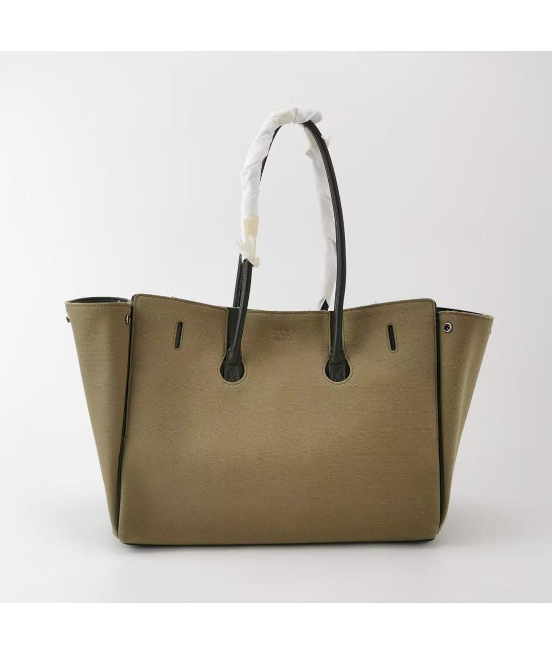 BALENCIAGA Хаки тканевая сумка с короткими ручками, фото 2