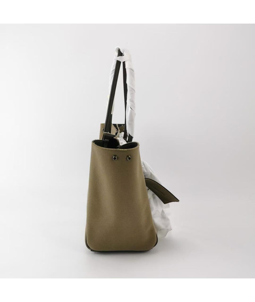 BALENCIAGA Хаки тканевая сумка с короткими ручками, фото 3