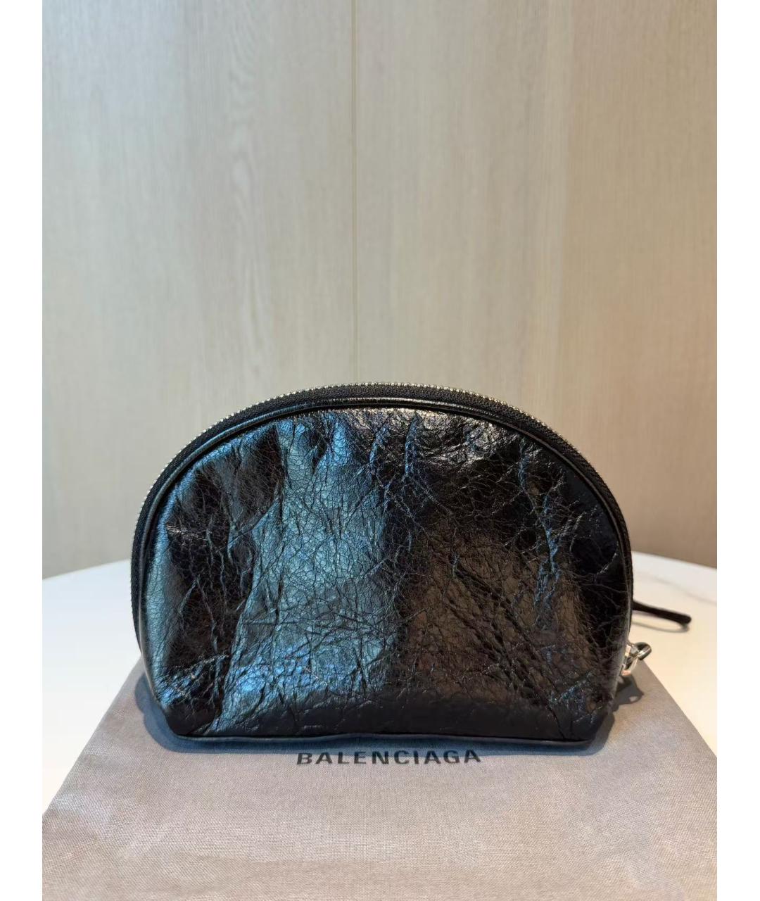 BALENCIAGA Черная кожаная сумка через плечо, фото 3