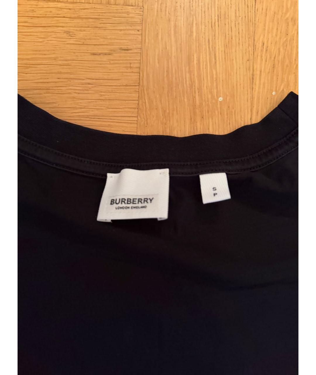 BURBERRY Черная хлопковая футболка, фото 3
