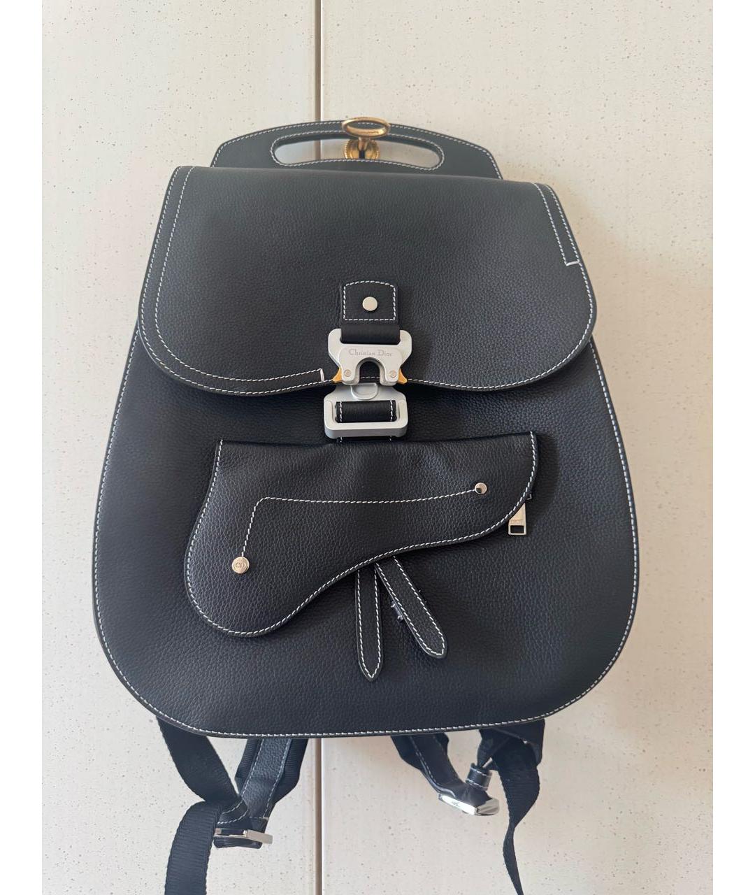 CHRISTIAN DIOR Черный кожаный рюкзак, фото 6