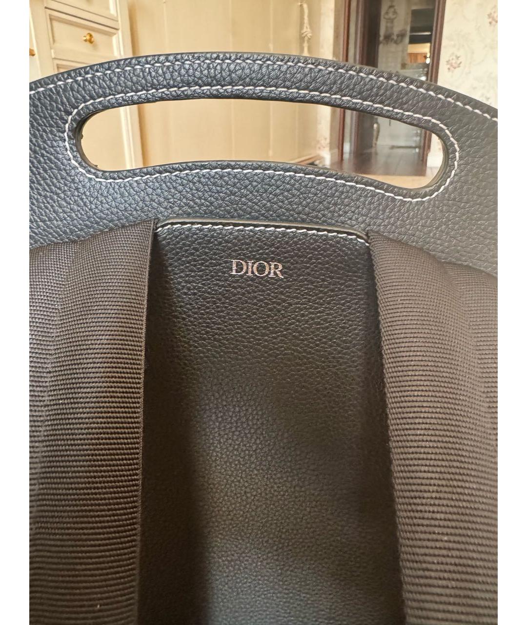 CHRISTIAN DIOR Черный кожаный рюкзак, фото 2