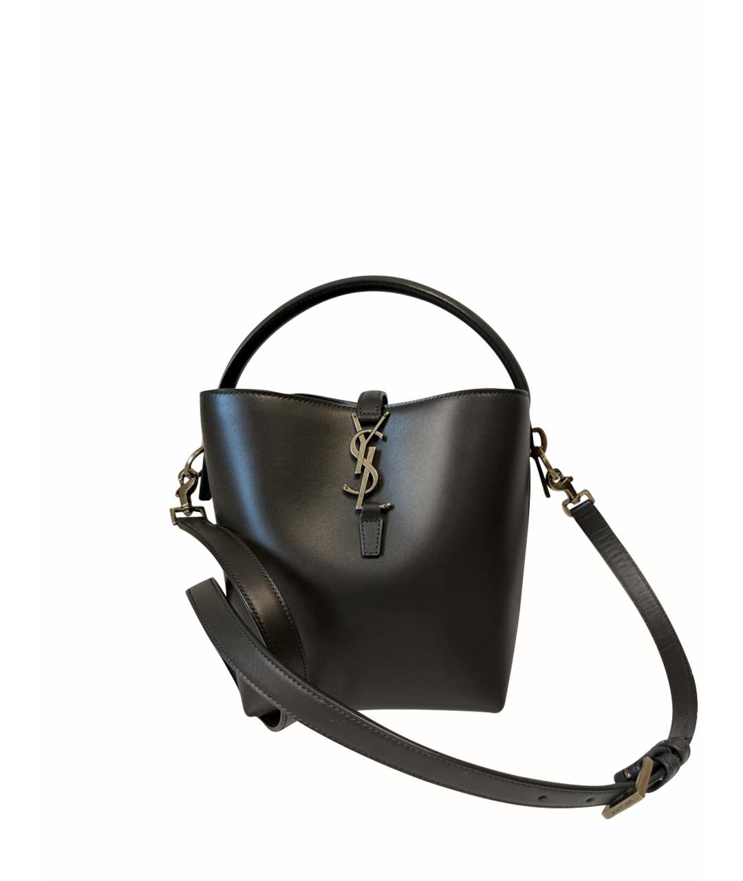 SAINT LAURENT Хаки кожаная сумка тоут, фото 1