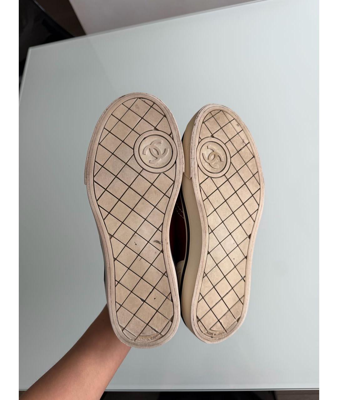 CHANEL Бордовые замшевые кеды, фото 6